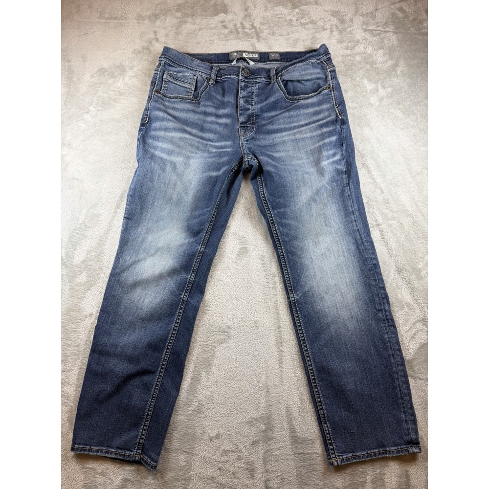 BKE Jeans The Buckle Men's Nolan Relaxed Straight Leg Size 36x29.5 Thick Stitch